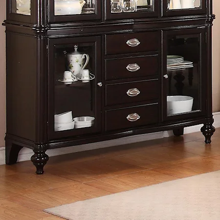 4 Drawer Buffet with Glass Doors